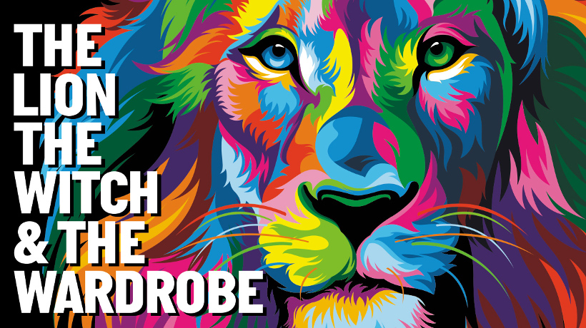 Show Name in bold text next to a multicoloured Lion.